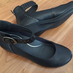 Black studded ankle strap Danskos